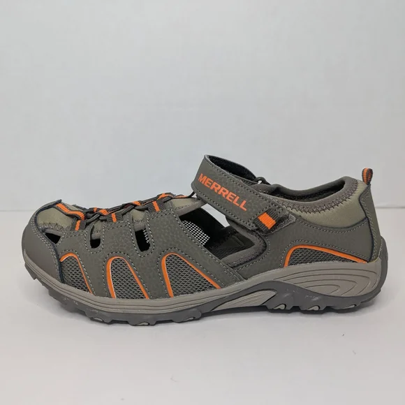 Merrell Hydro H2O Sandals Boy's Size 5 Gray & Orange - Picture 6 of 14